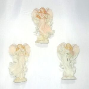 3 Seraphim Classics 5" Angel Figurines Porcelain Lot Vintage Blonde long hair